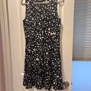 Diane Von Furstenberg Black and White Patterned Mini Dress